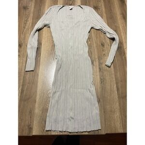 h&m brown long sleeve dress Women's Dark brown Chiffon Maxi Dress